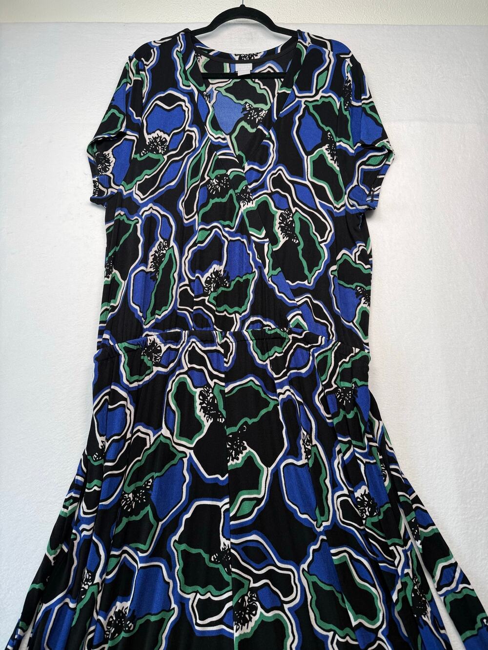 Chico's Travelers Collection Dress, Black/Royal Blue, Size 4 (22/24)